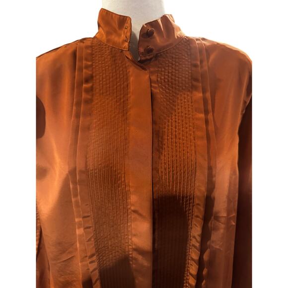 YVES ST. CLAIR Vintage 80s Blouse in Golden Brown in Size 16 - Picture 4 of 5